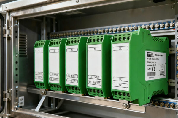 Close-up view of inrush current limiter (ICL) modules installed inside a metallic electrical enclosure, demonstrating the application of ICLs in industrial or electronic systems for surge protection.