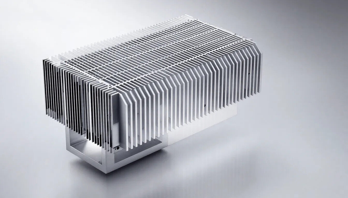 An example of an aluminum heatsink showcasing its structure.