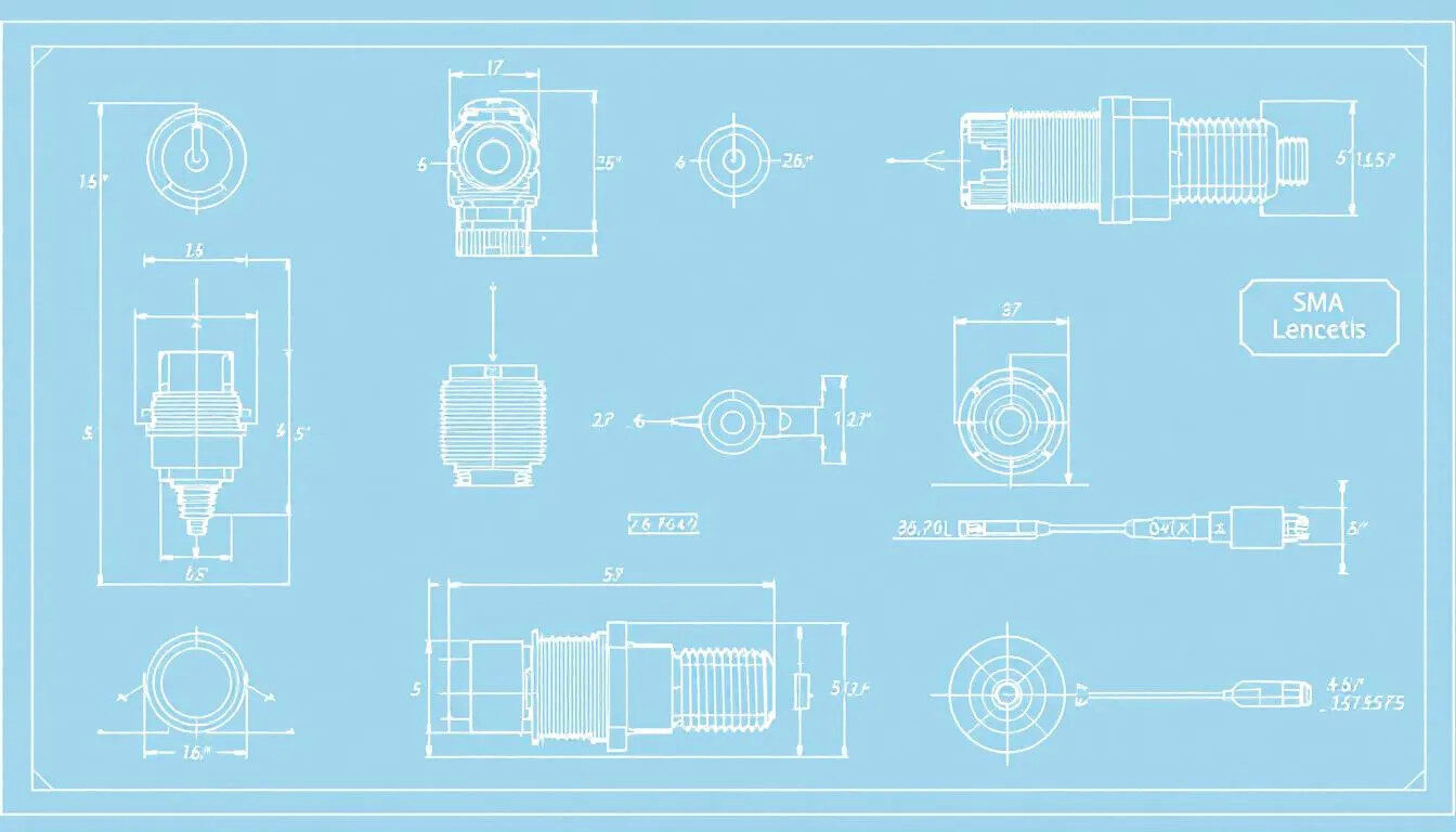SMA connectors being used in various applications.