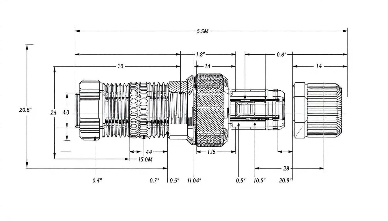 SMA connector specifications chart.