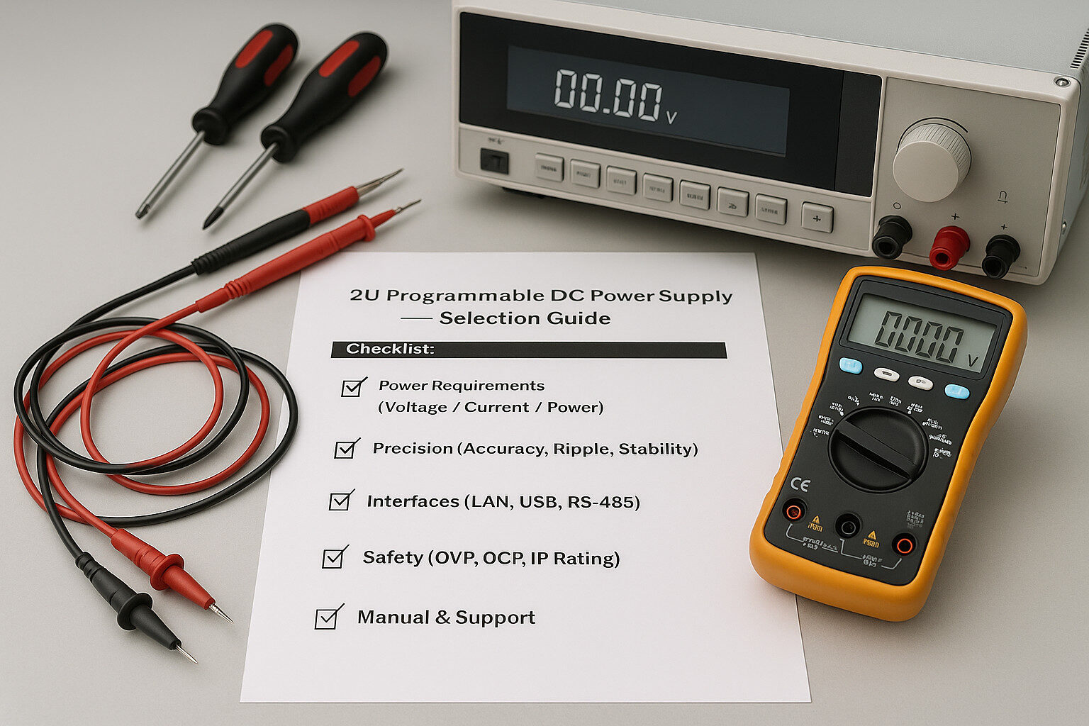 A practical selection checklist for choosing the right 2U Programmable DC Power unit for medium production needs.