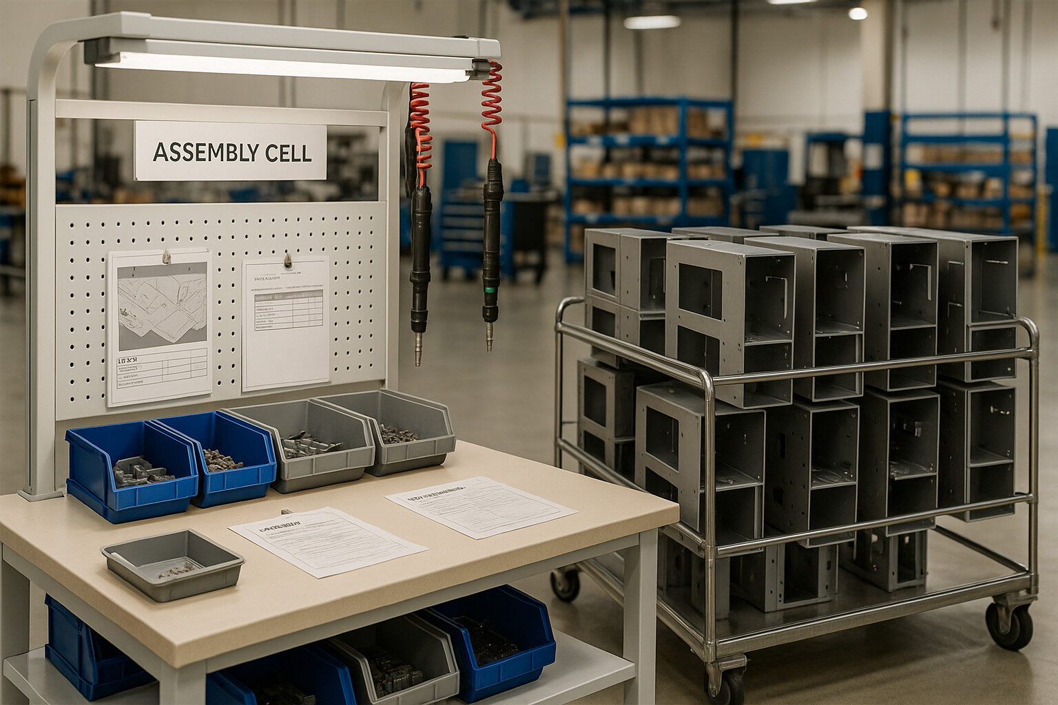 Blechmontagedienstleistungen mit Kitting, Drehmomentprüfung und rückverfolgbaren Begleitpapieren.