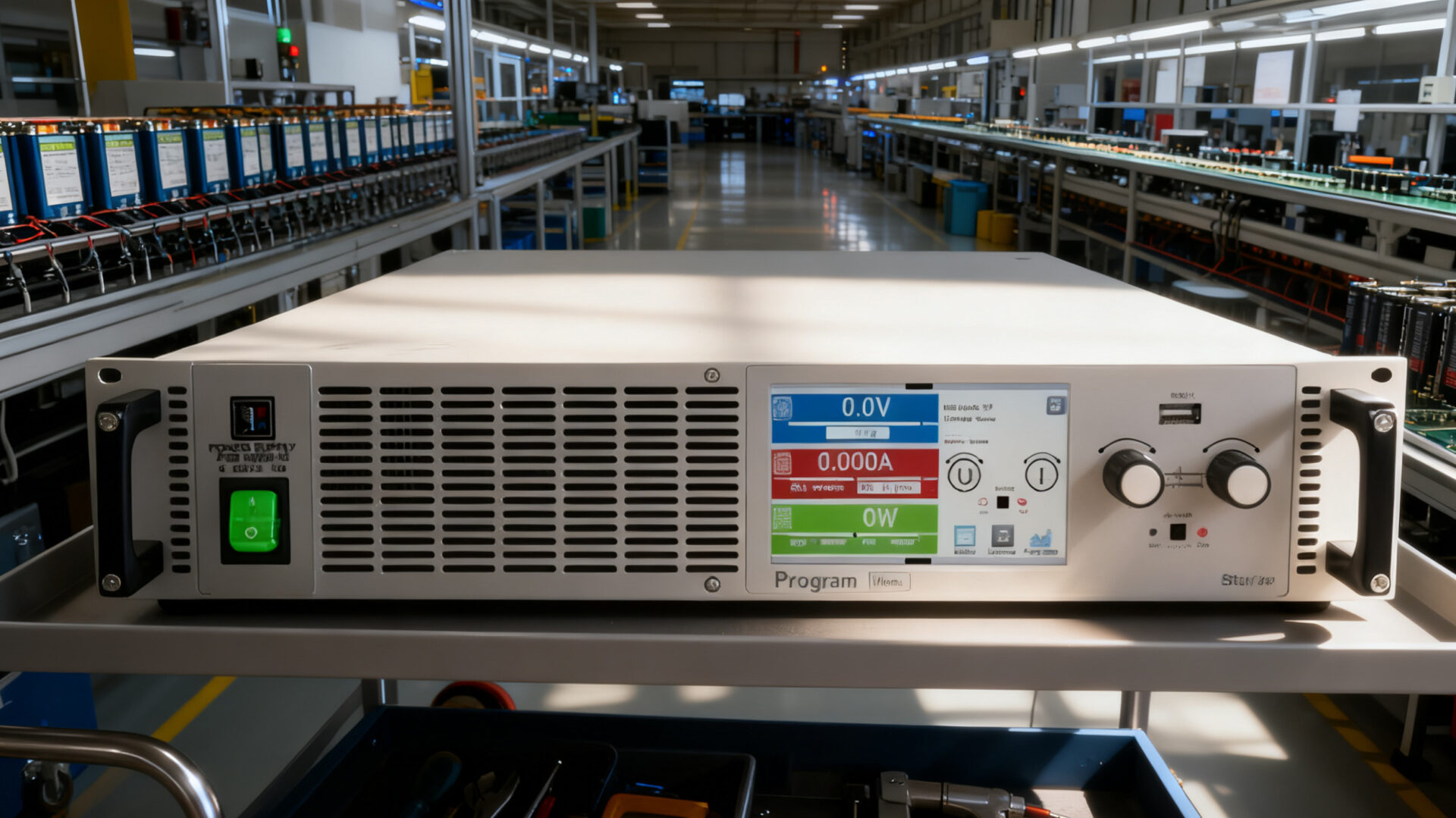 TPS-Elektronik’s 2U Programmable DC Power unit – designed for space efficiency, precision, and scalability in medium production environments.