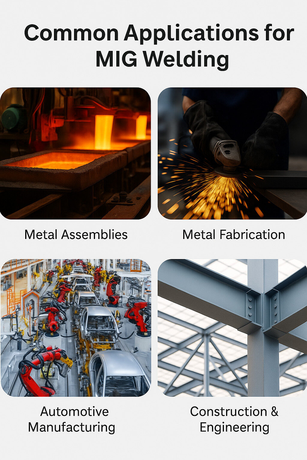 Common applications for MIG Welding