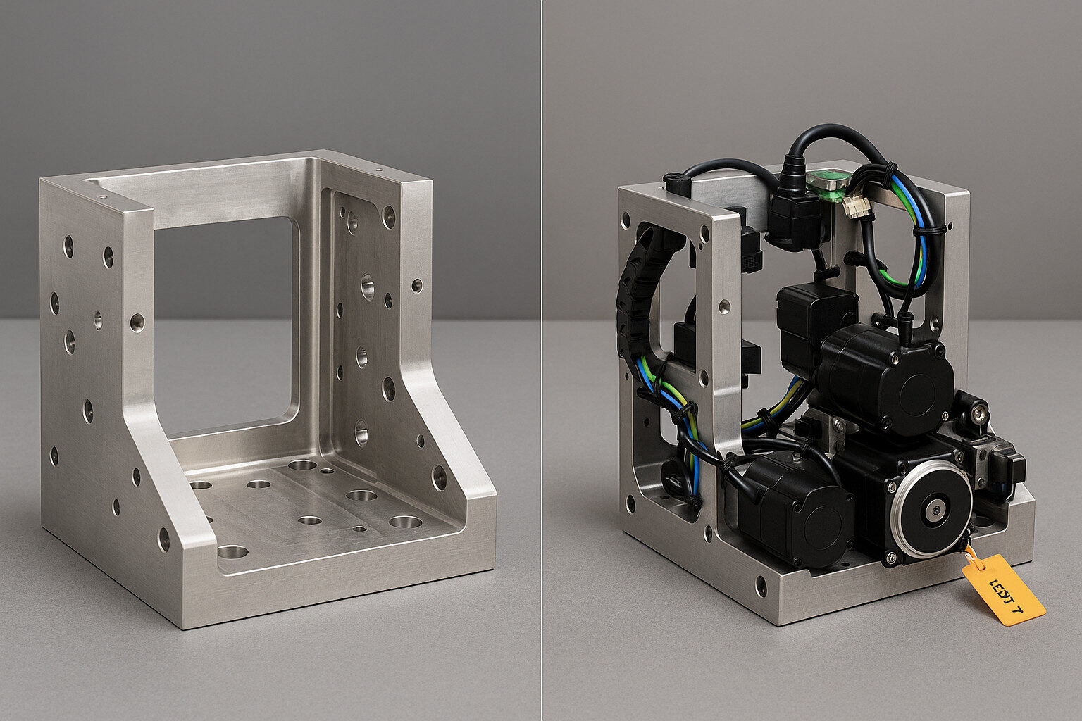 From mechanical frame to complete mechatronic module ready for precision parts production.