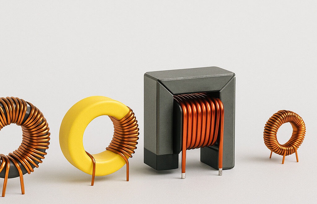 Gamme de bobines toroïdales, variantes de bobines toroïdales, selfs dv dt et bobines à air pour produits bobinés EMS.