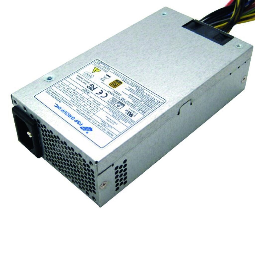 FSP500-50FDB Industrie-PC-Netzteil – 1U-500-W-Gerät mit IEC-AC-Eingang, vorderem Lüftungsgitter und rückseitigem Kabelstrang.