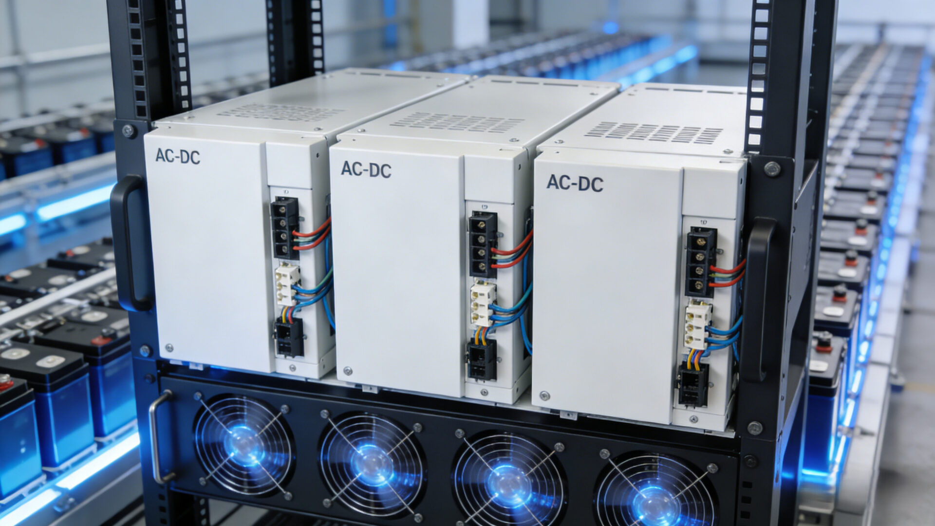 Industrial rack system using TPS-BM bidirectional power modules for cell formation and energy-recycling testing.
Industrieller Prüfschrank mit TPS-BM bidirektionalen Leistungsmodulen für Zellformierung und Energierückspeisung.