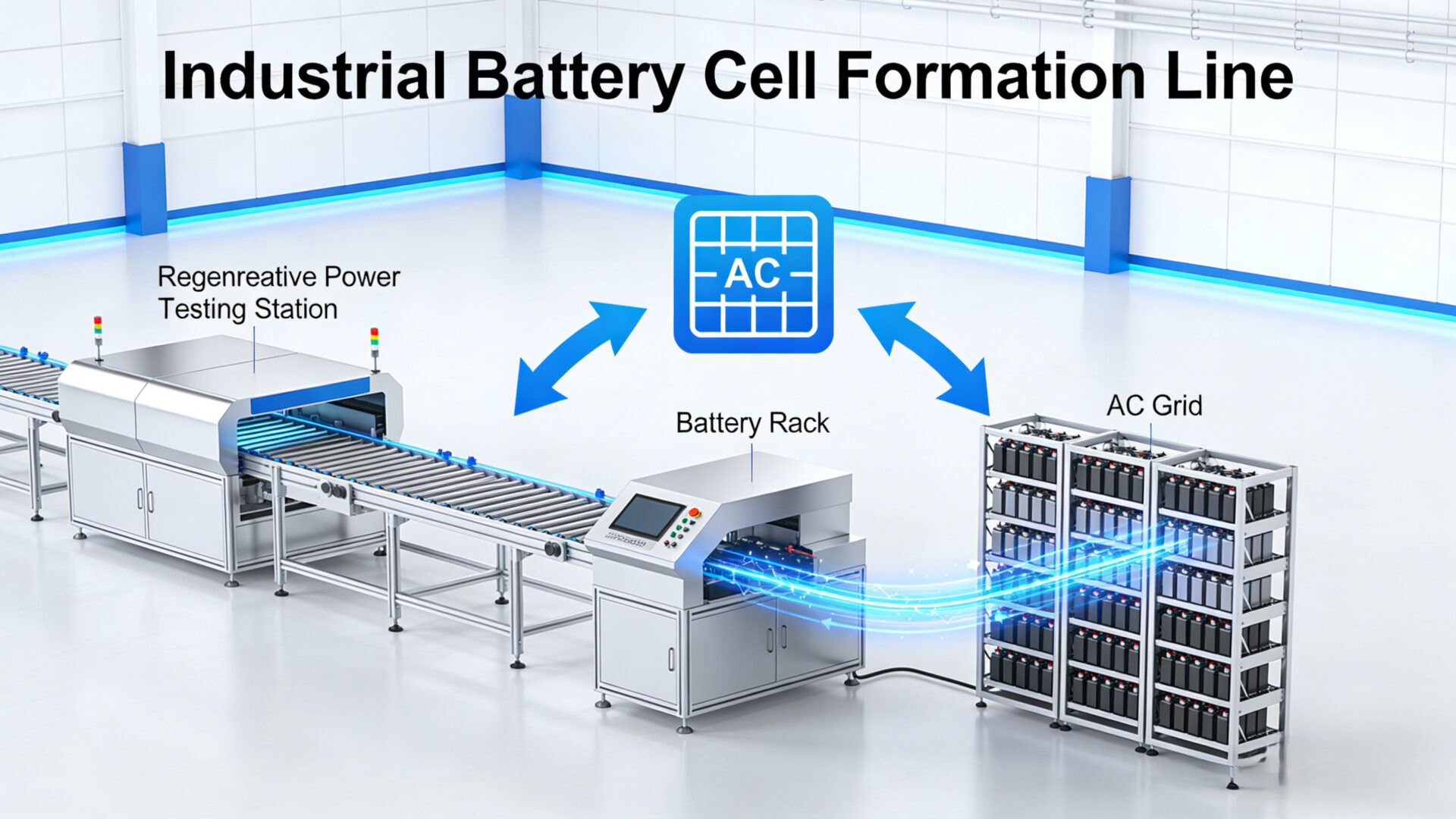 Battery cell formation and regenerative power aging system using AC-DC bidirectional power modules.
Zellformierungs- und energierückspeisendes Prüfsystem mit AC/DC bidirektionalen Leistungsmodulen.