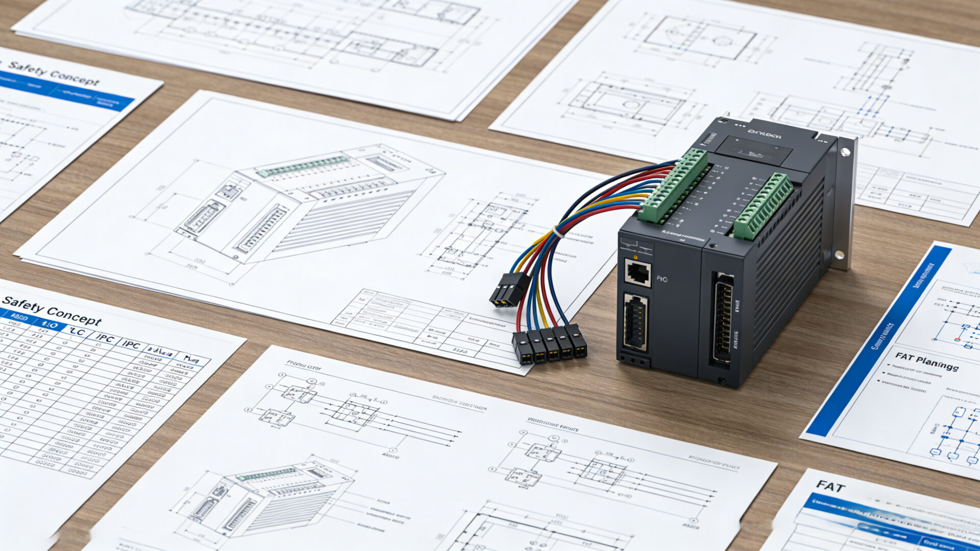 RFQ preparation for EMS mechatronics with CAD files, I/O list, safety concept, PLC architecture, and FAT planning.
RFQ-Vorbereitung fuer EMS-Mechatronik mit CAD-Daten, I/O-Liste, Safety-Konzept, PLC-Architektur und FAT-Planung.