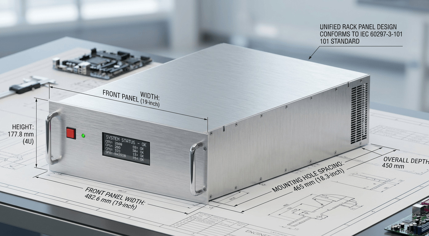 IEC 60297 compliant 19 inch rack chassis designed for custom power supply integration-1