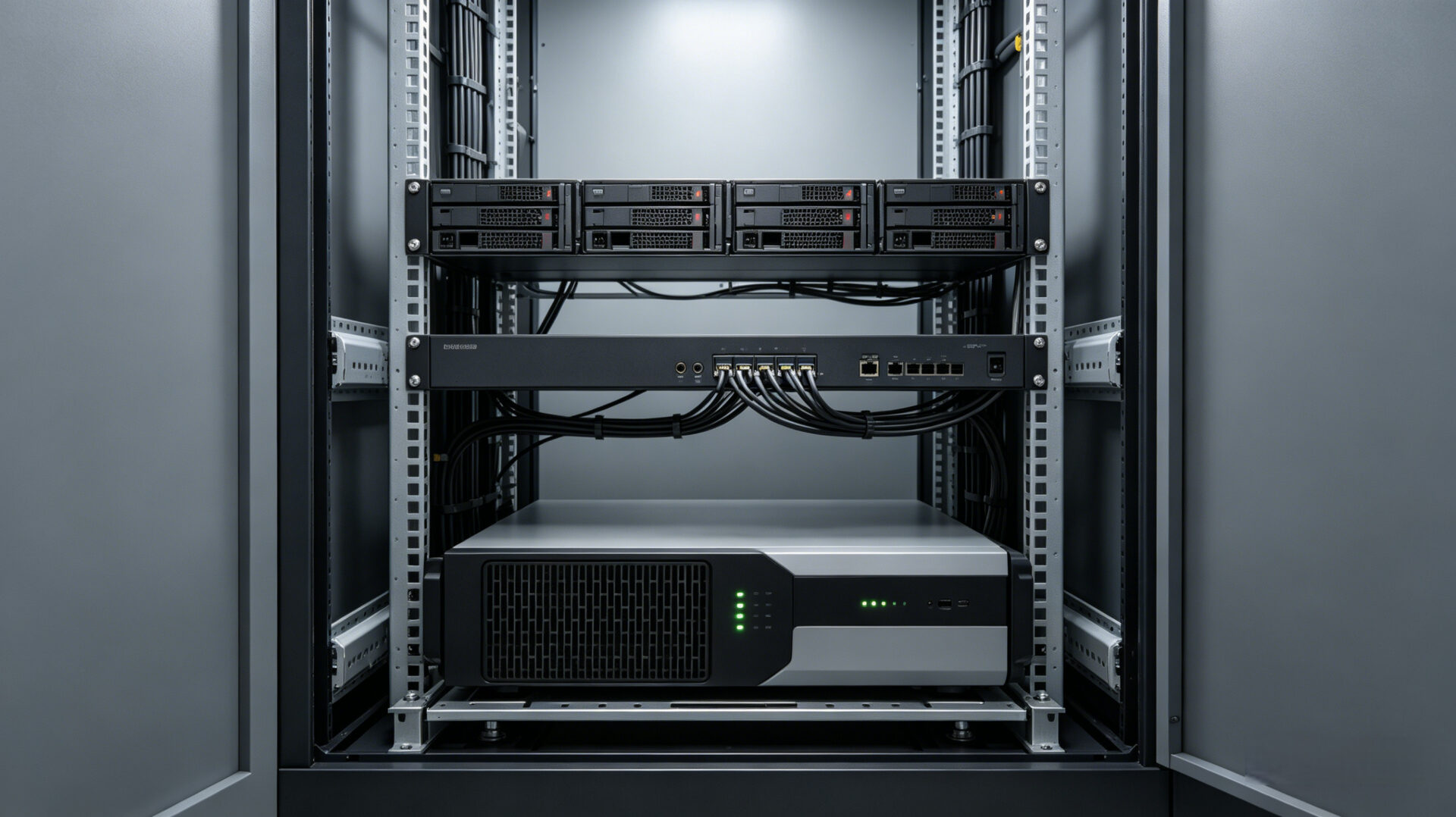 UPS Rack Mounting 42U Cabinet Data Center Power Redundancy USV Rack-Montage 42-HE-Schrank Rechenzentrum Stromredundanz