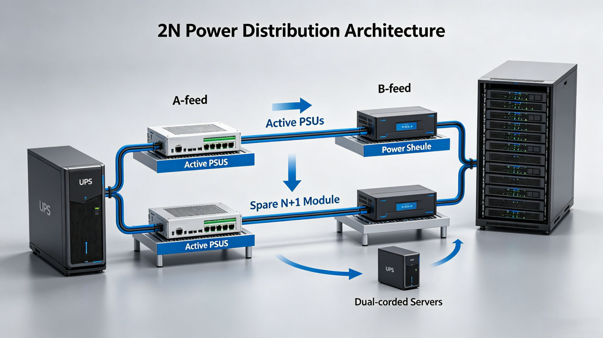 2N Redundant Power Architecture Dual A B Feed Diagram Data Center – TPS Elektronik