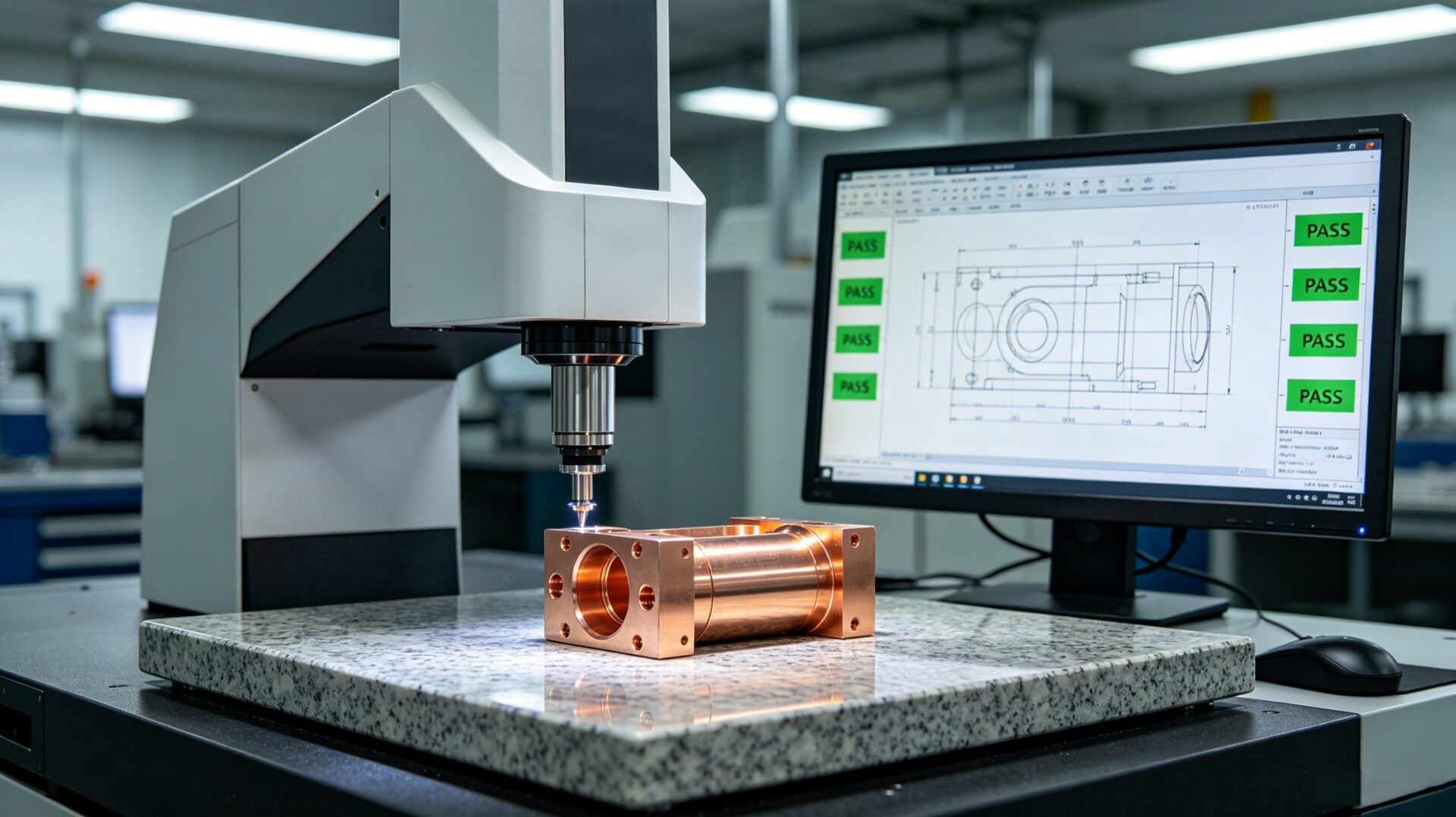 CMM Inspection Precision CNC Milled Copper Part Quality Control Dimensional Report – TPS Elektronik