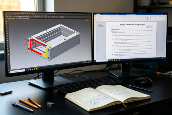 DFM Review CNC Machining Aluminum Enclosure Design CAD Model Feedback Workstation – TPS Elektronik