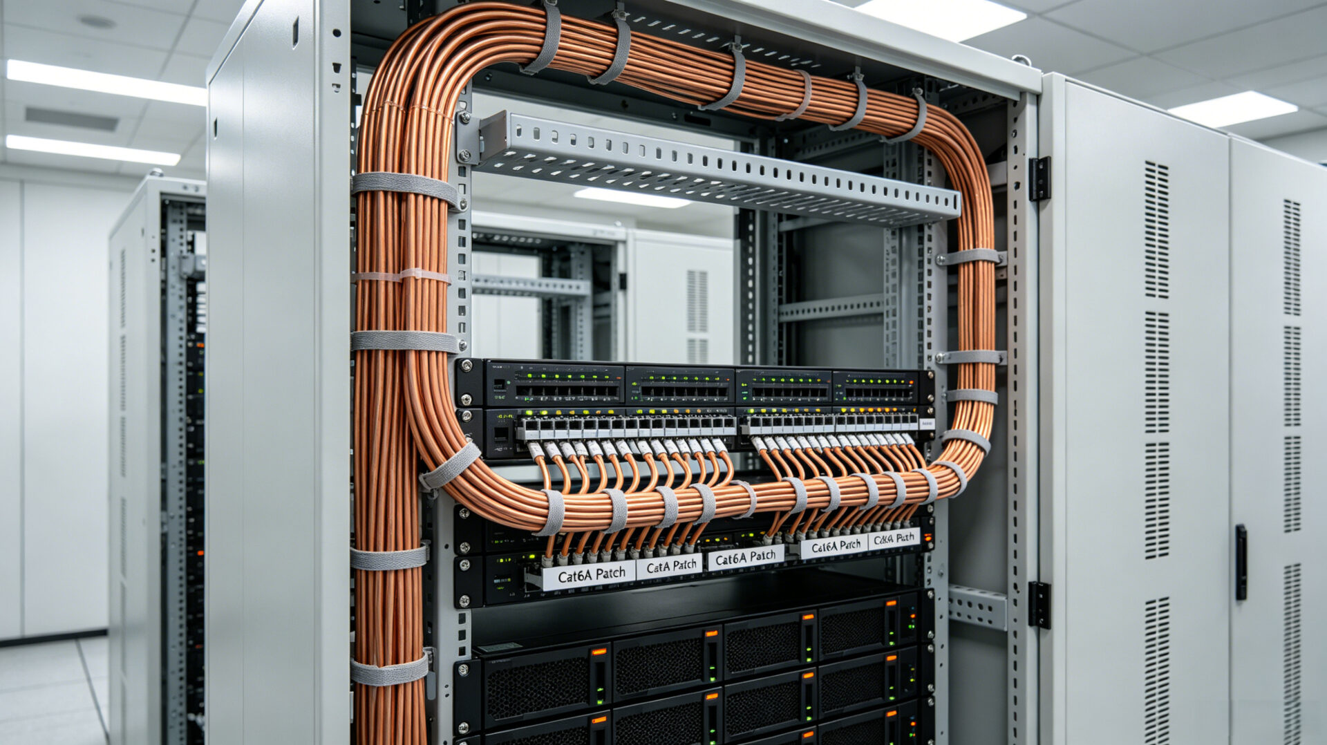 Structured Copper Cabling Server Rack Patch Panel Integration Horizontal Cable Manager – TPS Elektronik