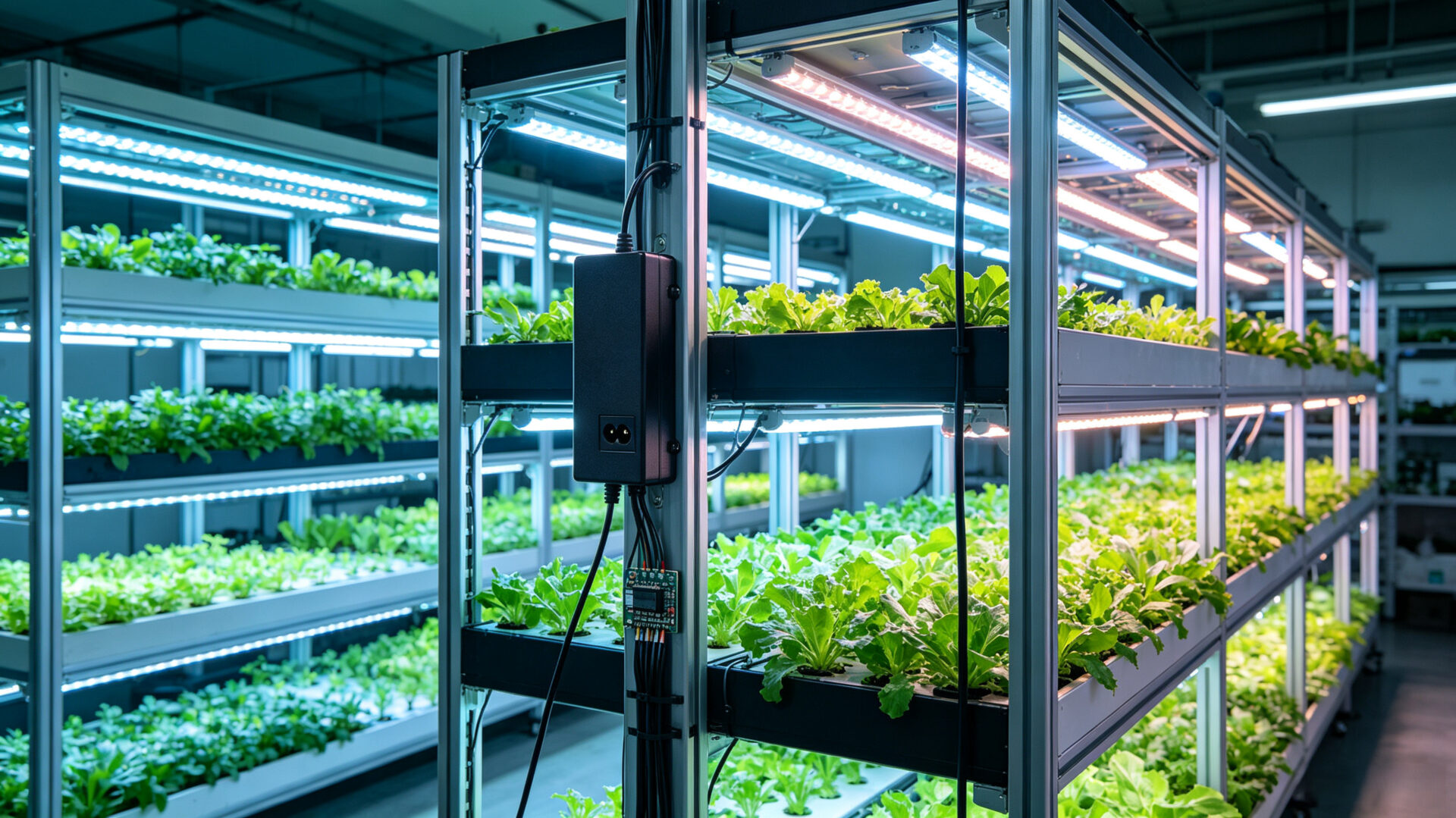 IP65 LED power supply for vertical farm adapter installation with constant current driver in indoor farming rack system
