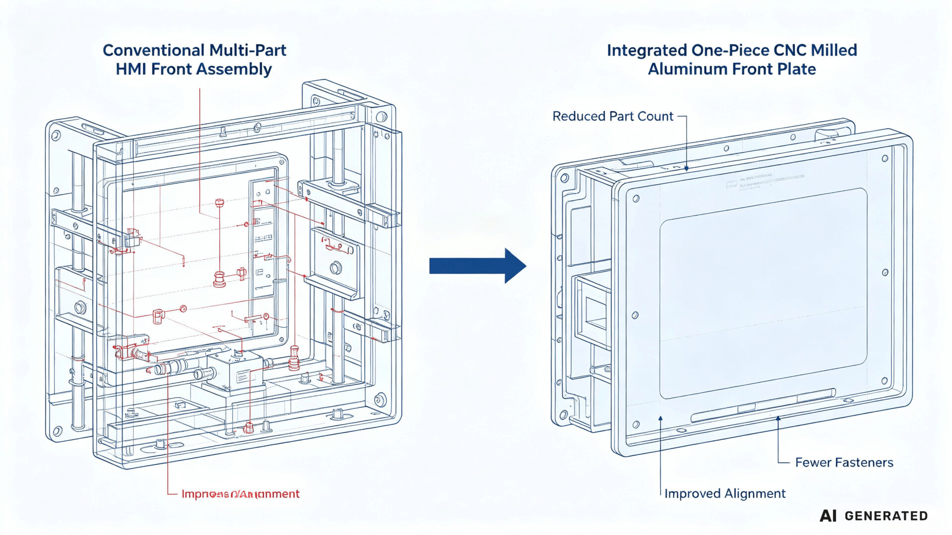 One-Piece vs Multi-Part HMI Front Plate Comparison