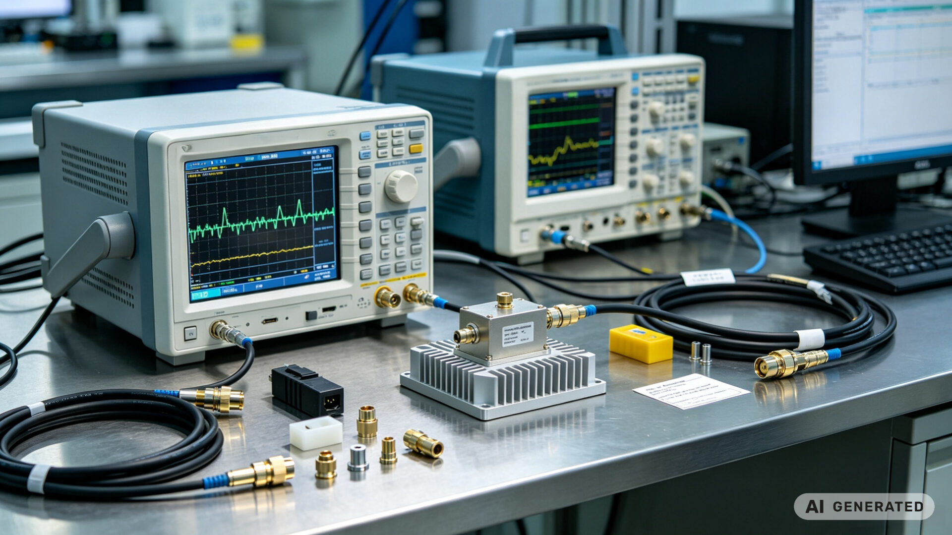 Phase Stable Coaxial Test Cables on RF Test Bench