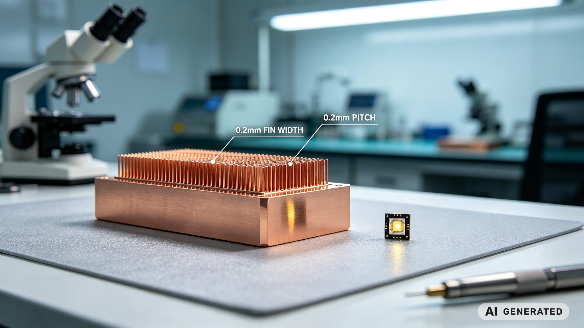 Precision CNC Micro-Machined Copper Micro-Channel Cooler for Laser DiodesPräzisionsgefertigter CNC-Mikrokanalkühler aus Kupfer für Laserdioden