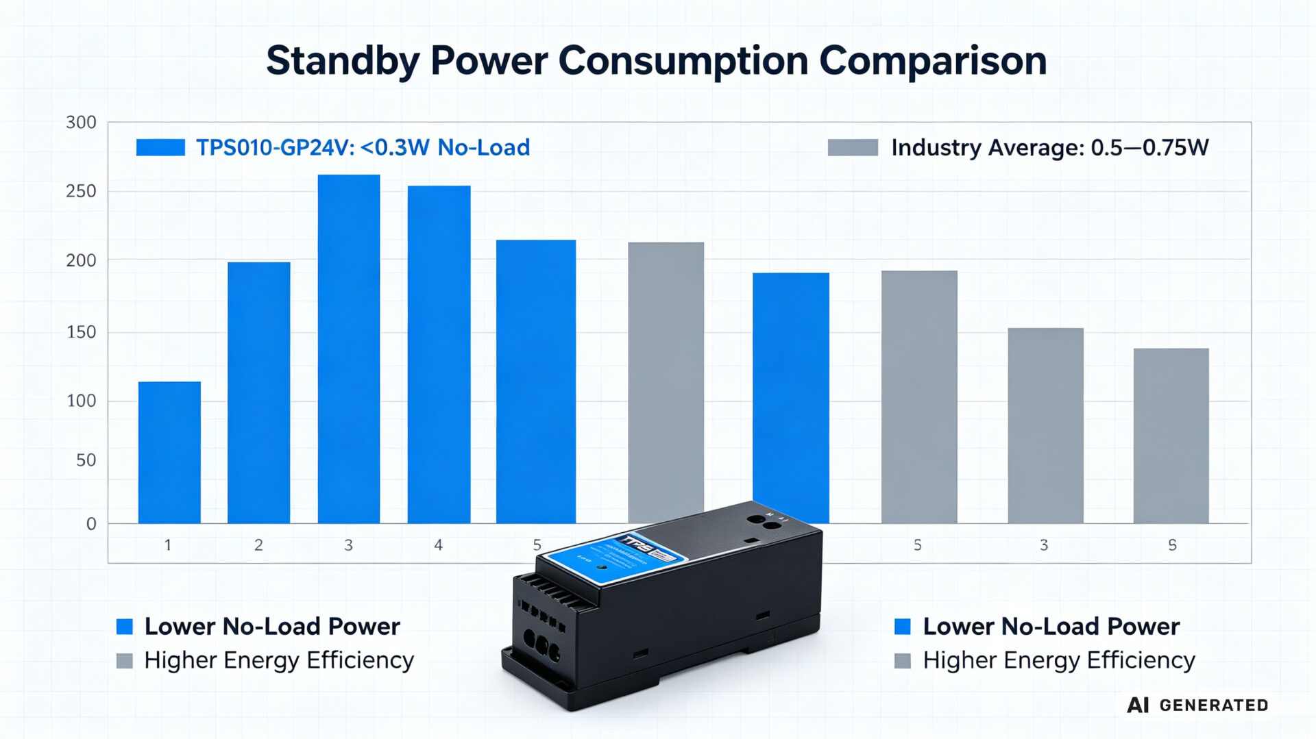 Standby Power Comparison of 24V DIN Rail Power Supplies