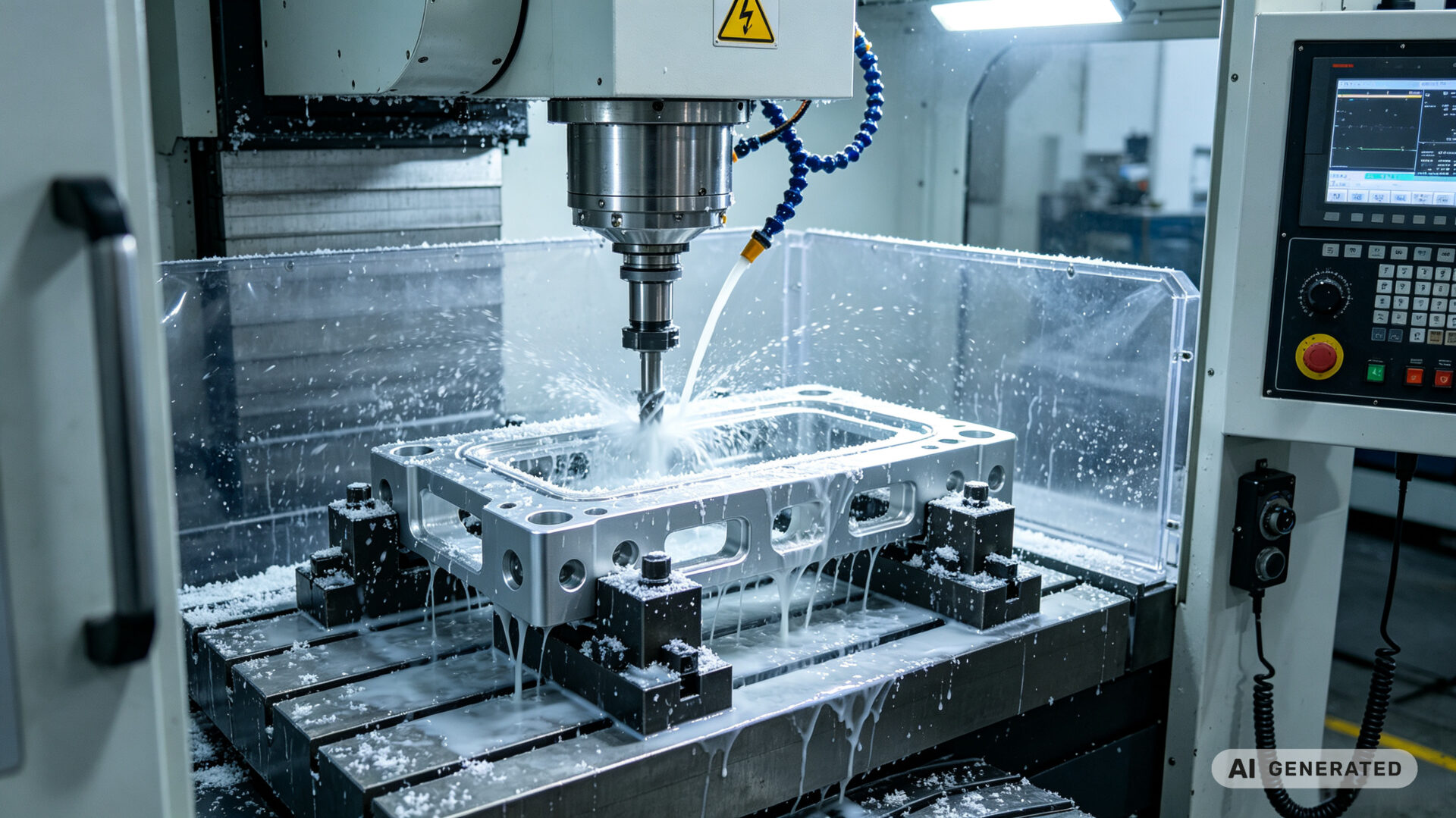 5-Axis CNC Machining of Aluminum Frame for Robot Cell Automation