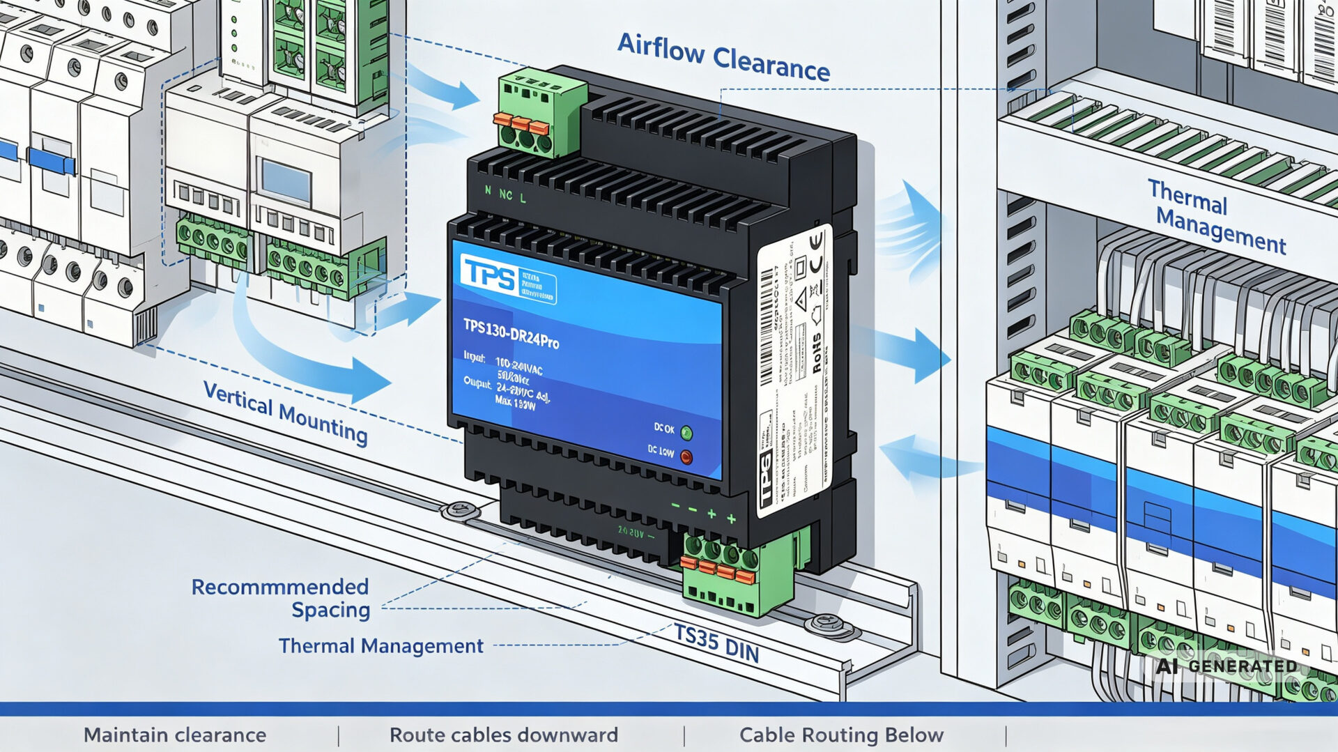 Control Cabinet Installation Best Practices for DIN Rail Power Supplies