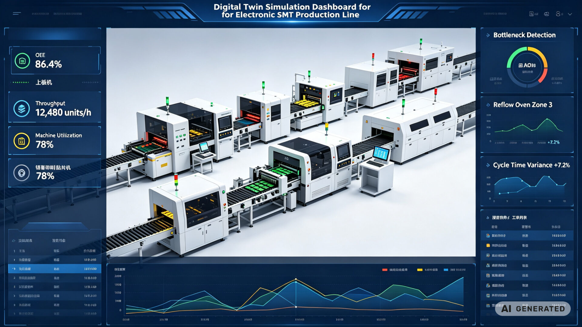 Digital Twin Simulation Dashboard for Electronics SMT Production Line