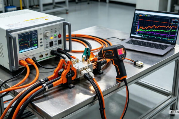High Amperage Power Supply Wire Harness Test Setup