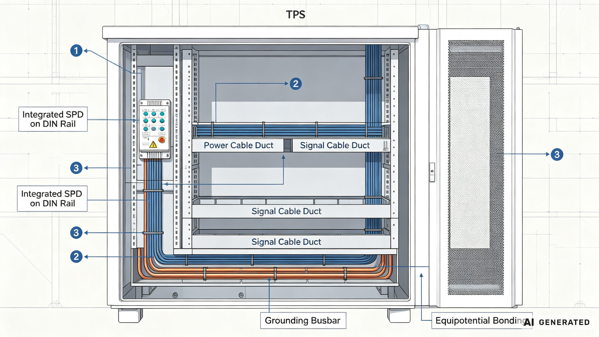 Outdoor Cabinet SPD Integration and Cable Routing for Surge Protection