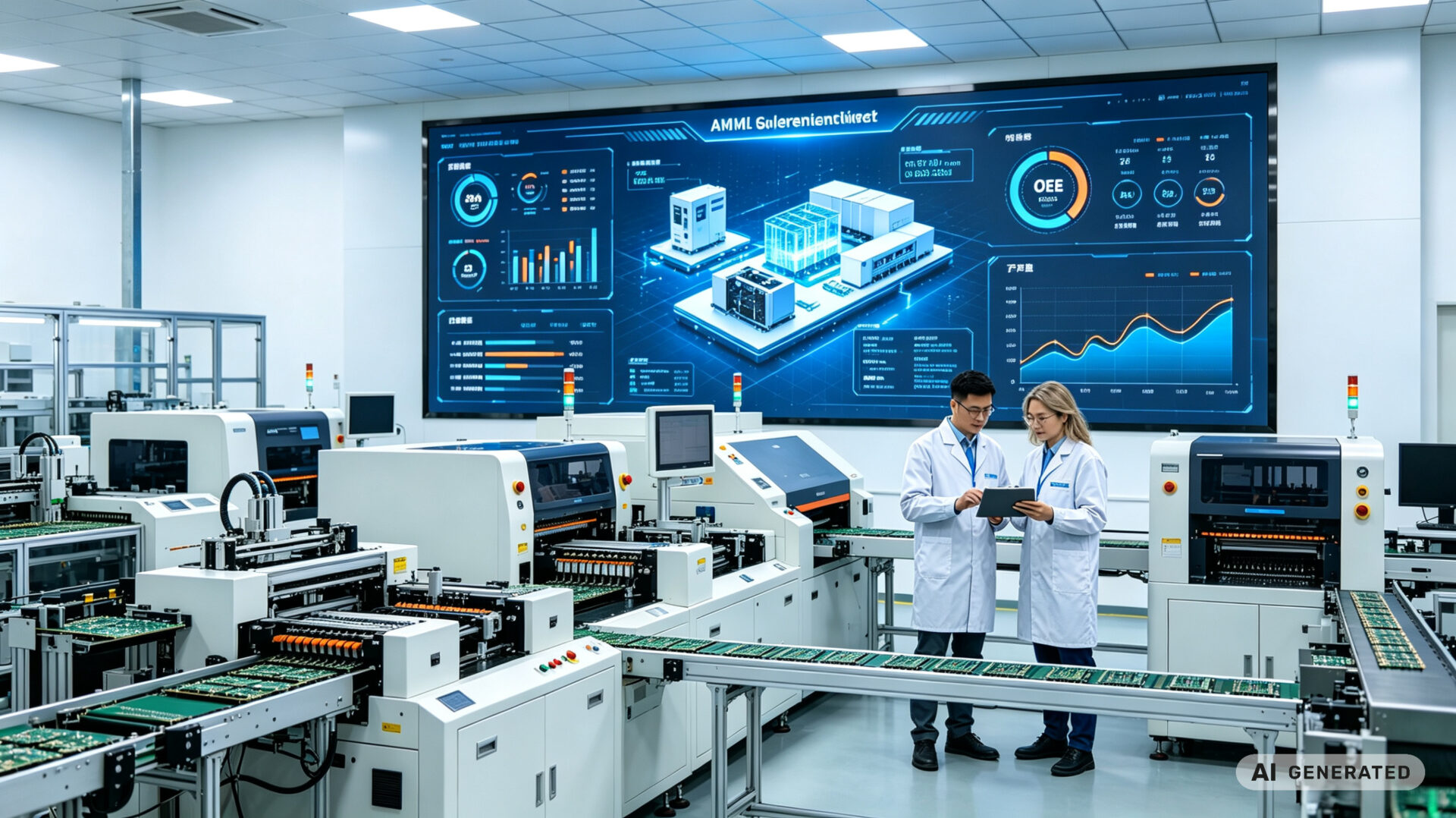 Intelligente Elektronik-Montagelinie mit digitaler Zwillingsüberwachung