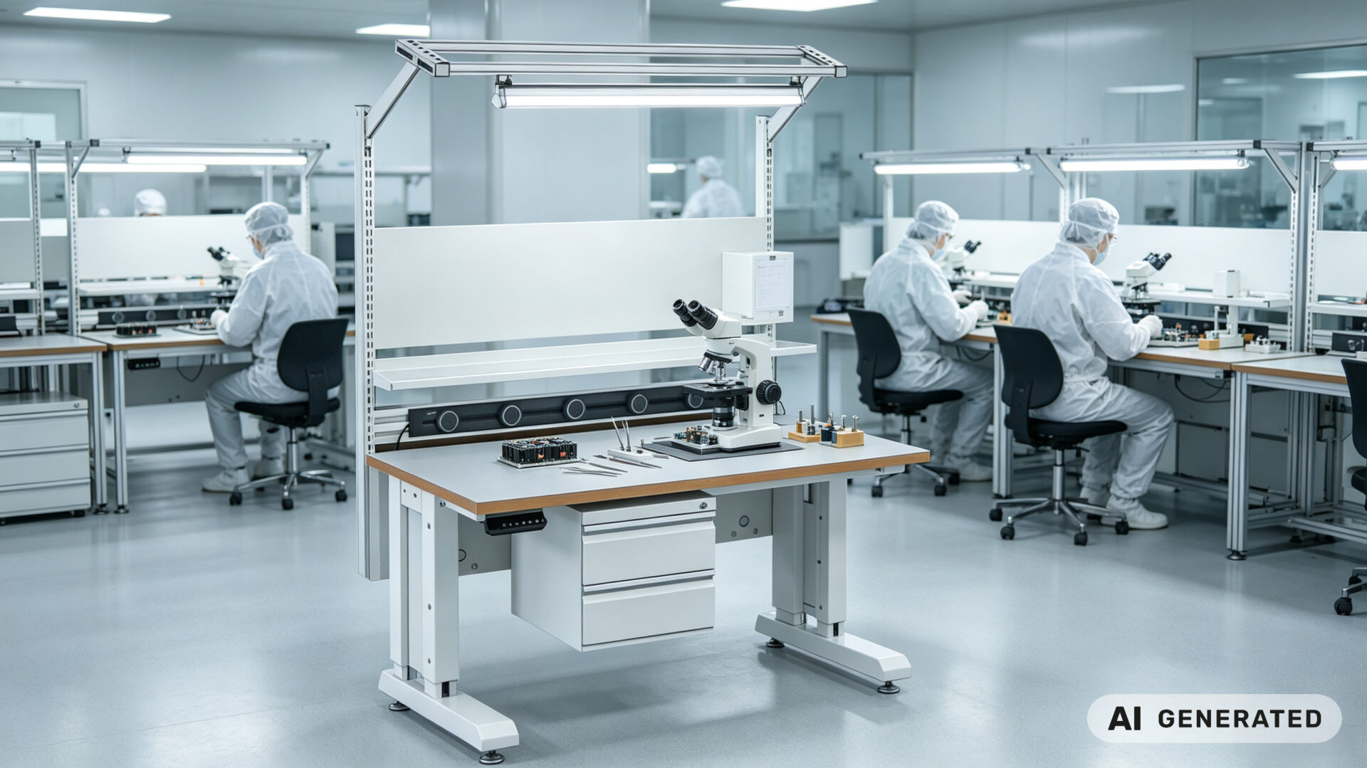 TPS Lifting-1575 Adjustable ESD Workbench for Semiconductor Assembly TPS Lifting-1575 Verstellbare ESD-Werkbank für die Halbleitermontage