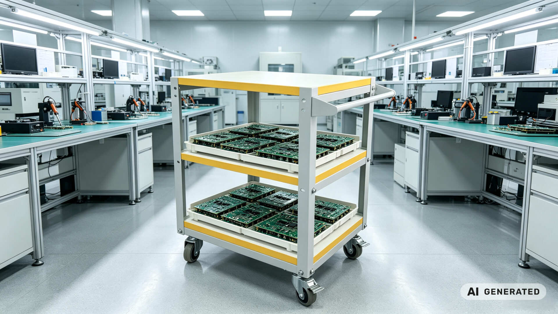 TPS-RV03 All-Steel ESD PCB Trolley for Rework Stations
