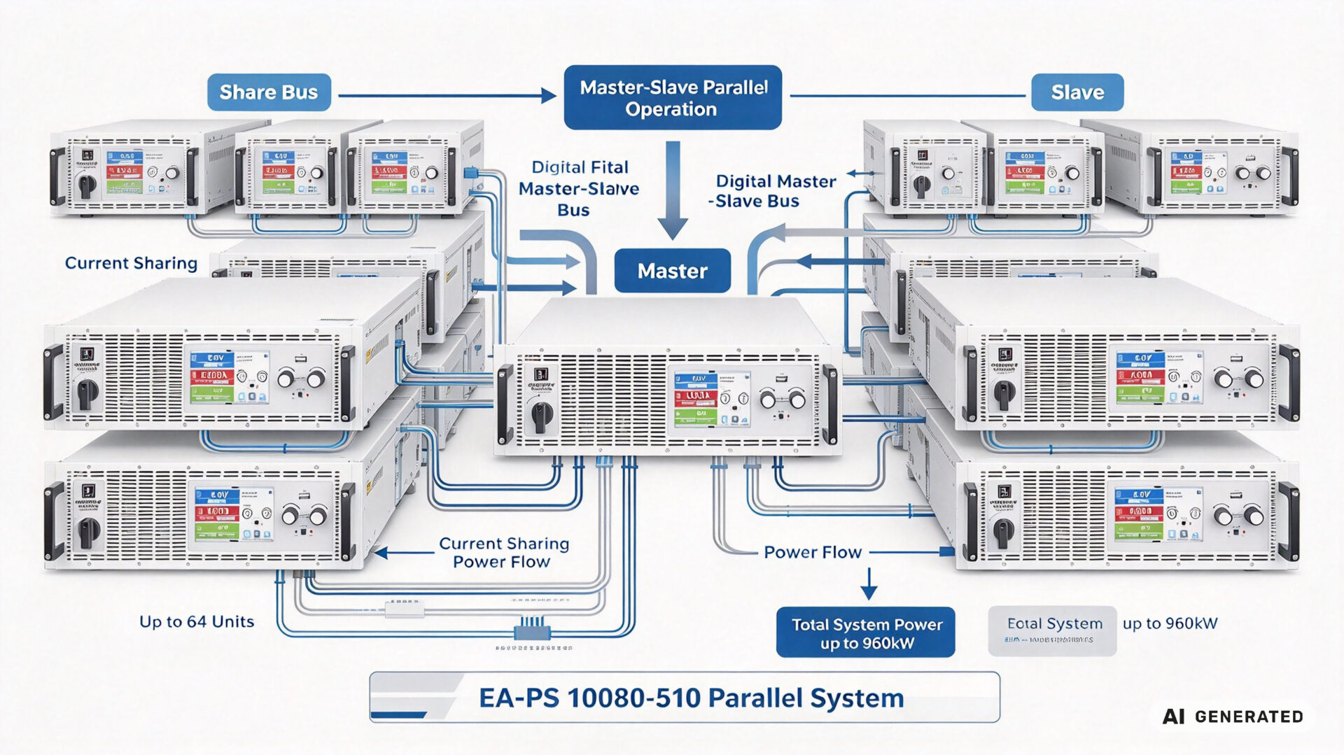 15kW Battery Cycling Power Supply Parallel Operation