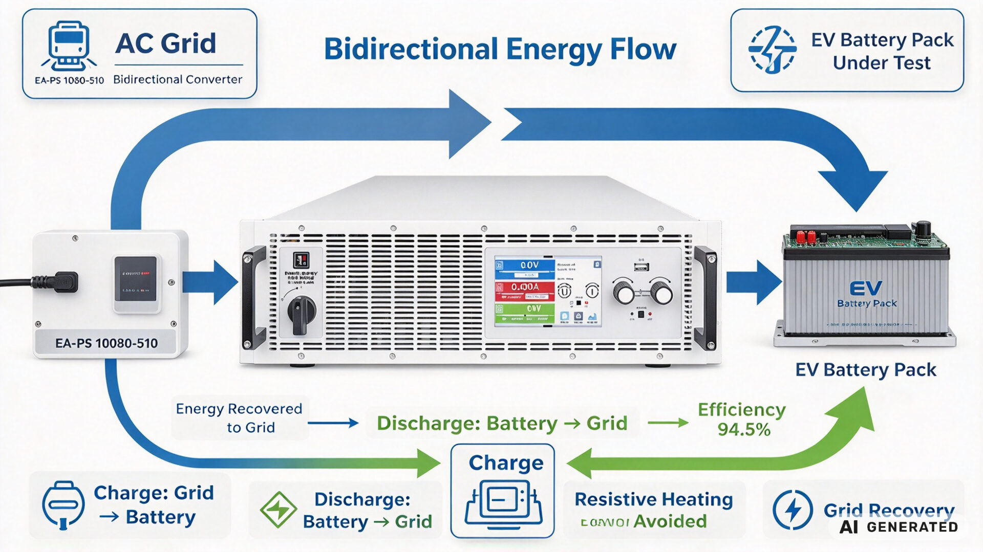 Bidirectional Energy Recovery EV Battery Cycling Architecture