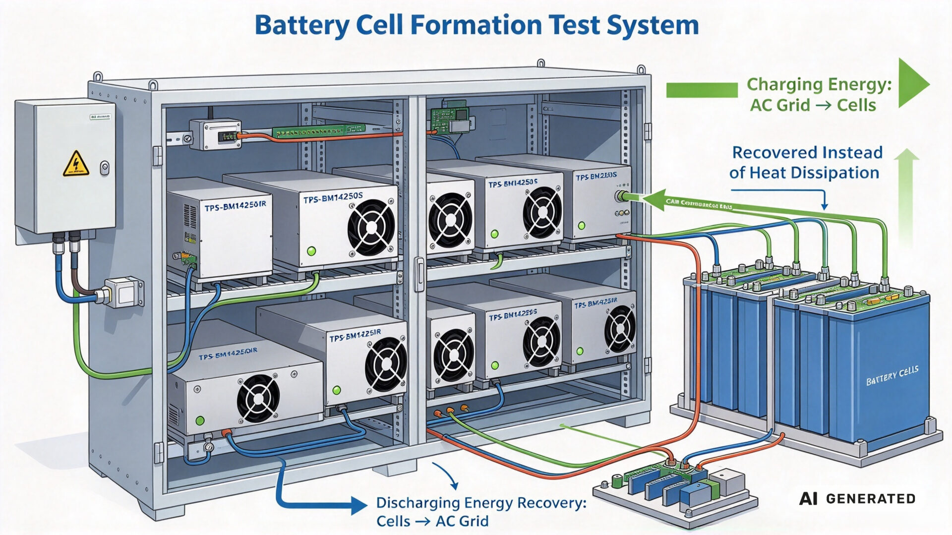Cell Formation Testing Bidirectional Power Module Energy Recycling