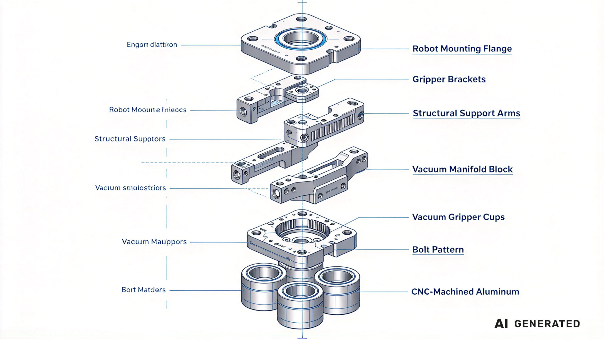 EOAT CNC Machining Gripper Component Manufacturing Fertigung von EOAT-Komponenten für die CNC-Bearbeitung