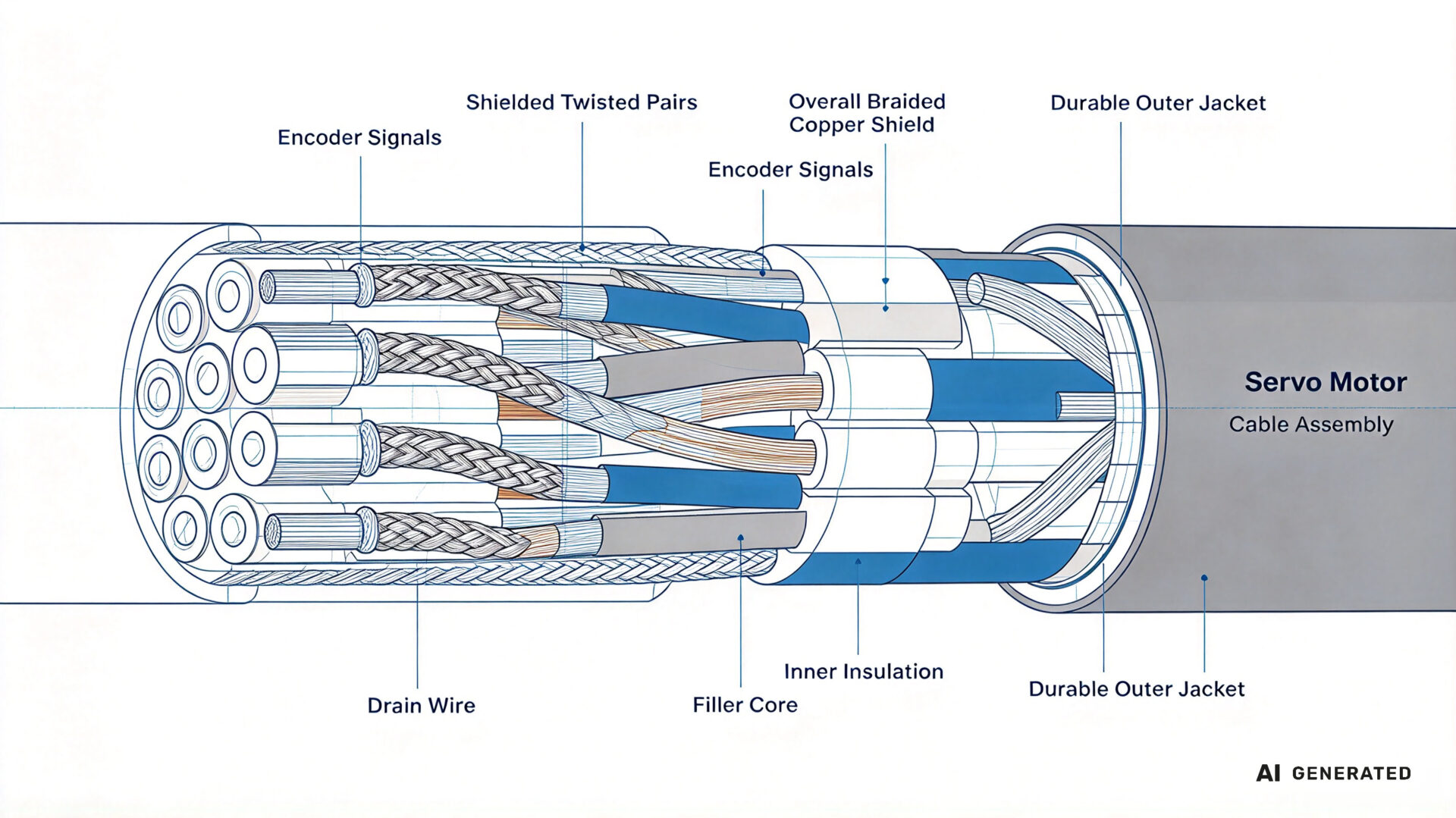 Encoder Feedback Cable Construction Shielded Twisted Pair