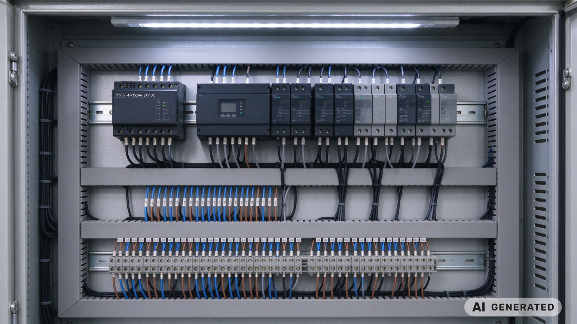 Industrial Power Supply PLC Control Cabinet DIN Rail