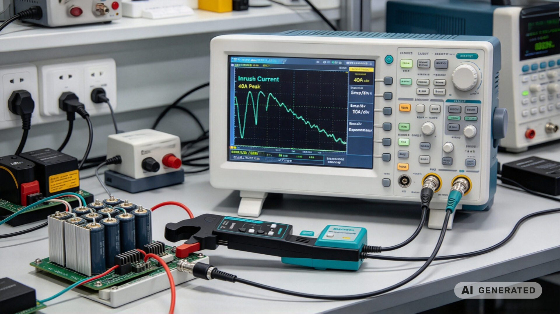 Inrush Current Analysis Probe SMPS Startup CaptureSonde zur Analyse des Einschaltstroms bei der Inbetriebnahme von Schaltnetzteilen (SMPS)