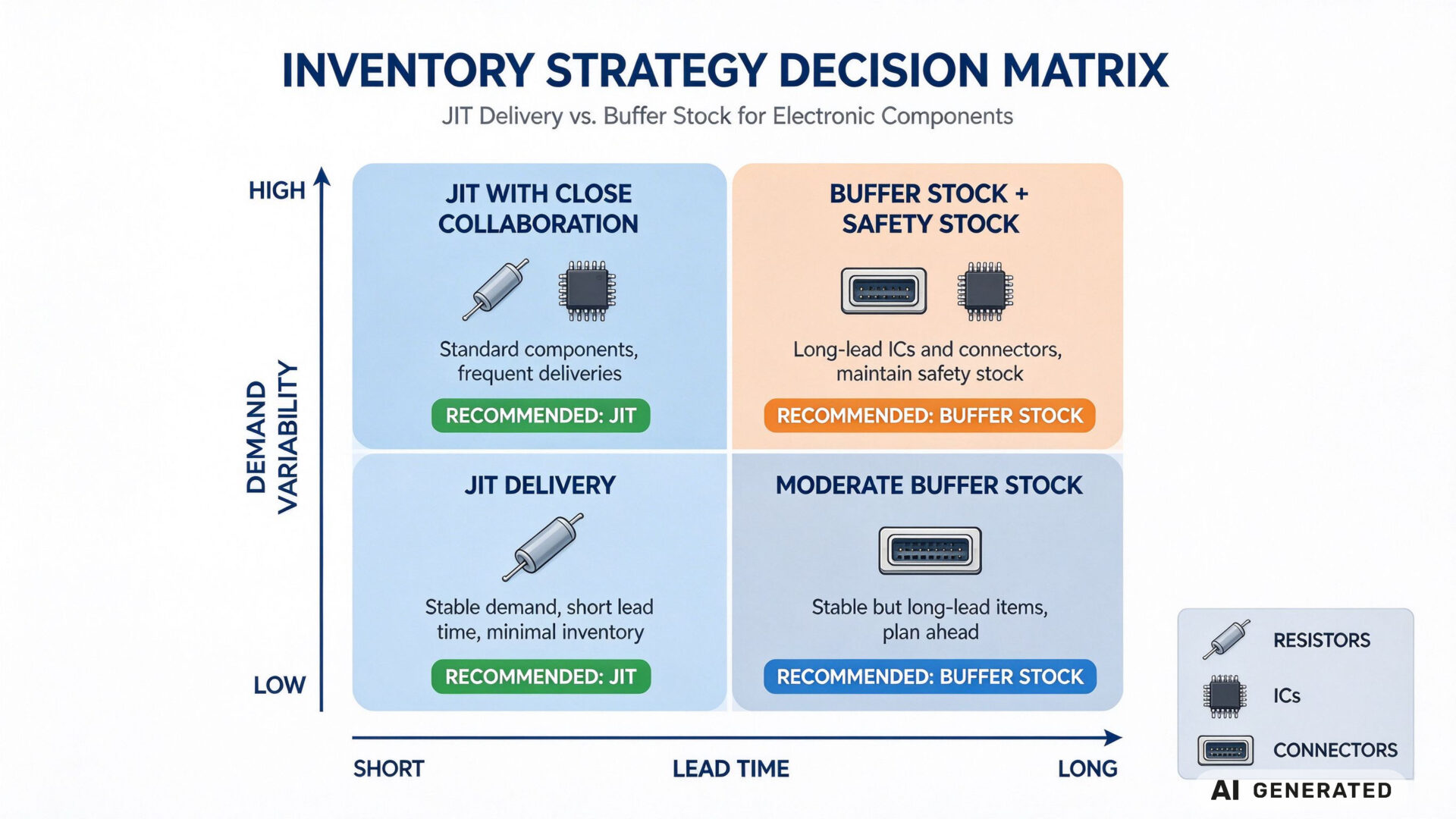 JIT vs Buffer Stock EMS Production Strategy