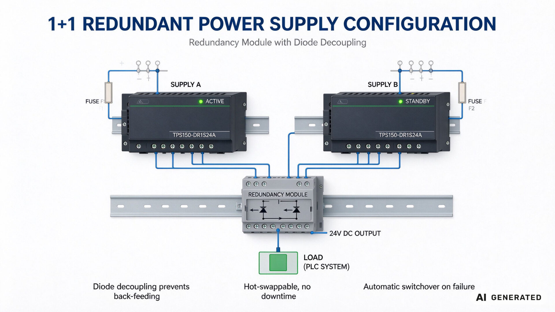 Redundant Power Supply PLC Control Cabinet Uptime