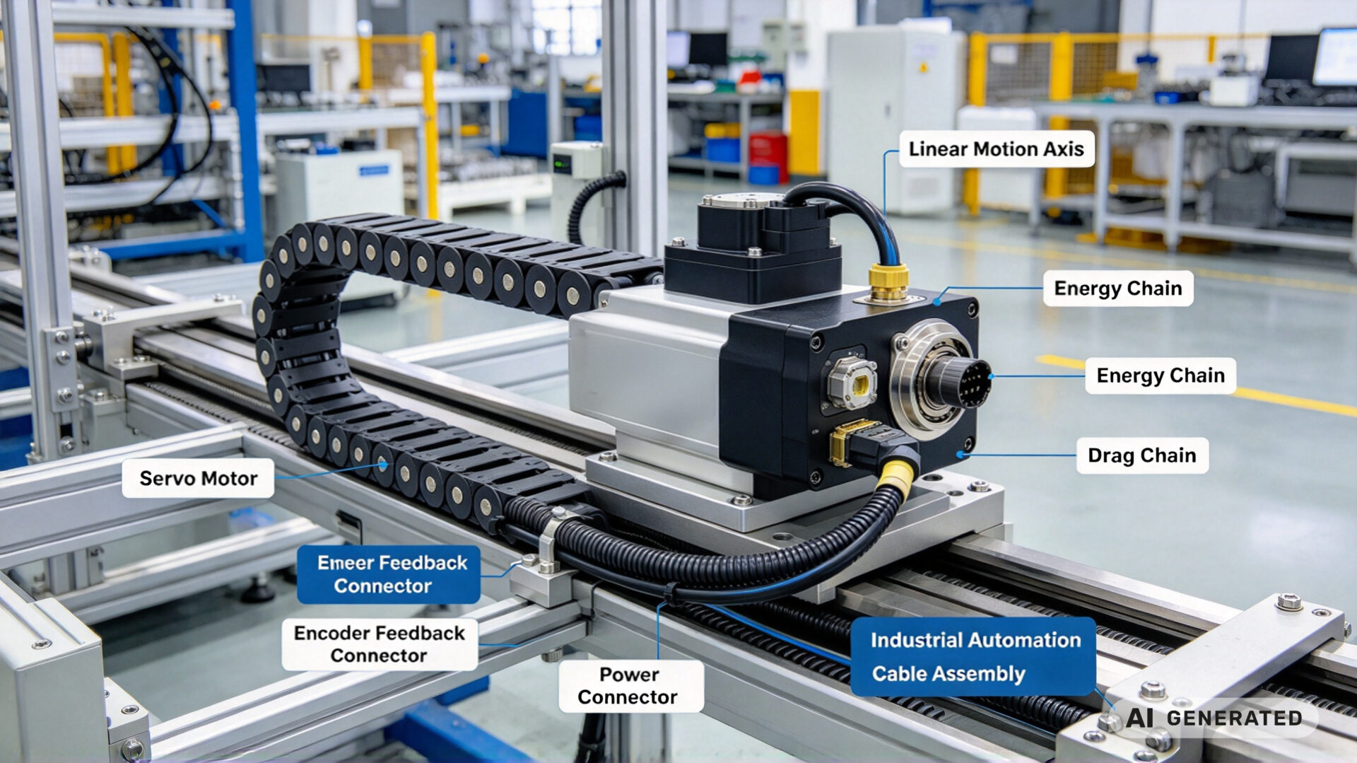 Servo Motor Cable Assembly Industrial Automation